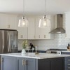 DORESshop 1-Light Modern Pendant Light, Sand Nickel Finish with Bubble Glass Shade, E26 Socket, Perfect for Kitchen, Dining Room, and Living Room - 2 of 4