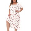 Women's Plus Size Family Cute Square Neck Midi Nightgown - Agnes Orinda - 2 of 4