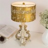 Rustic Vintage Table Lamp with Distressed Finish, 24.80" tall, Gold and White Home Decor Light, 1pc - 4 of 4