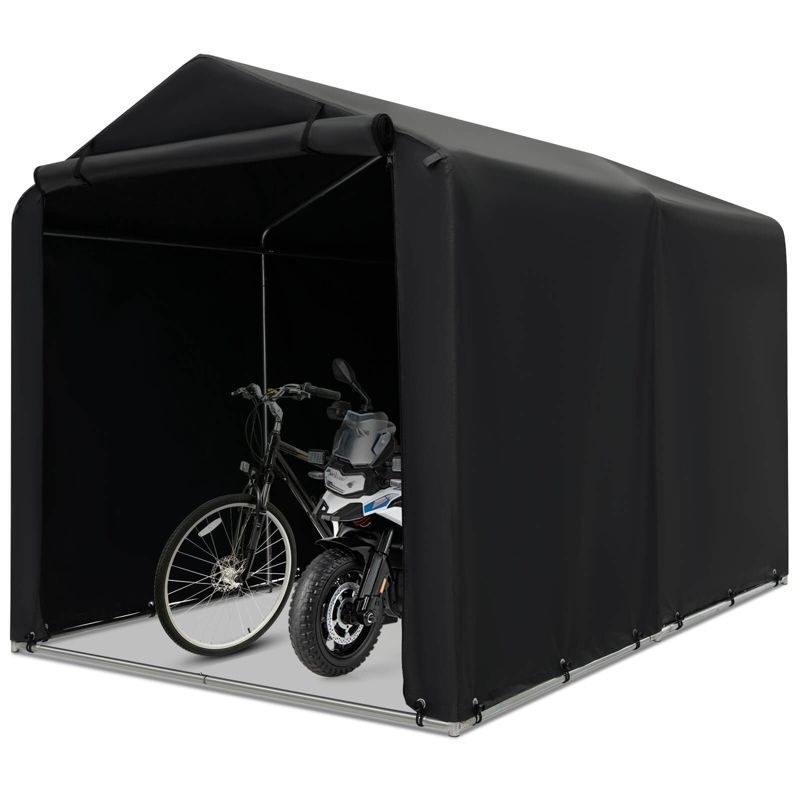 Costway 7 x 5.2' Heavy Duty Storage Shelter Outdoor Bike Storage Tent with Waterproof Cover, 1 of 11