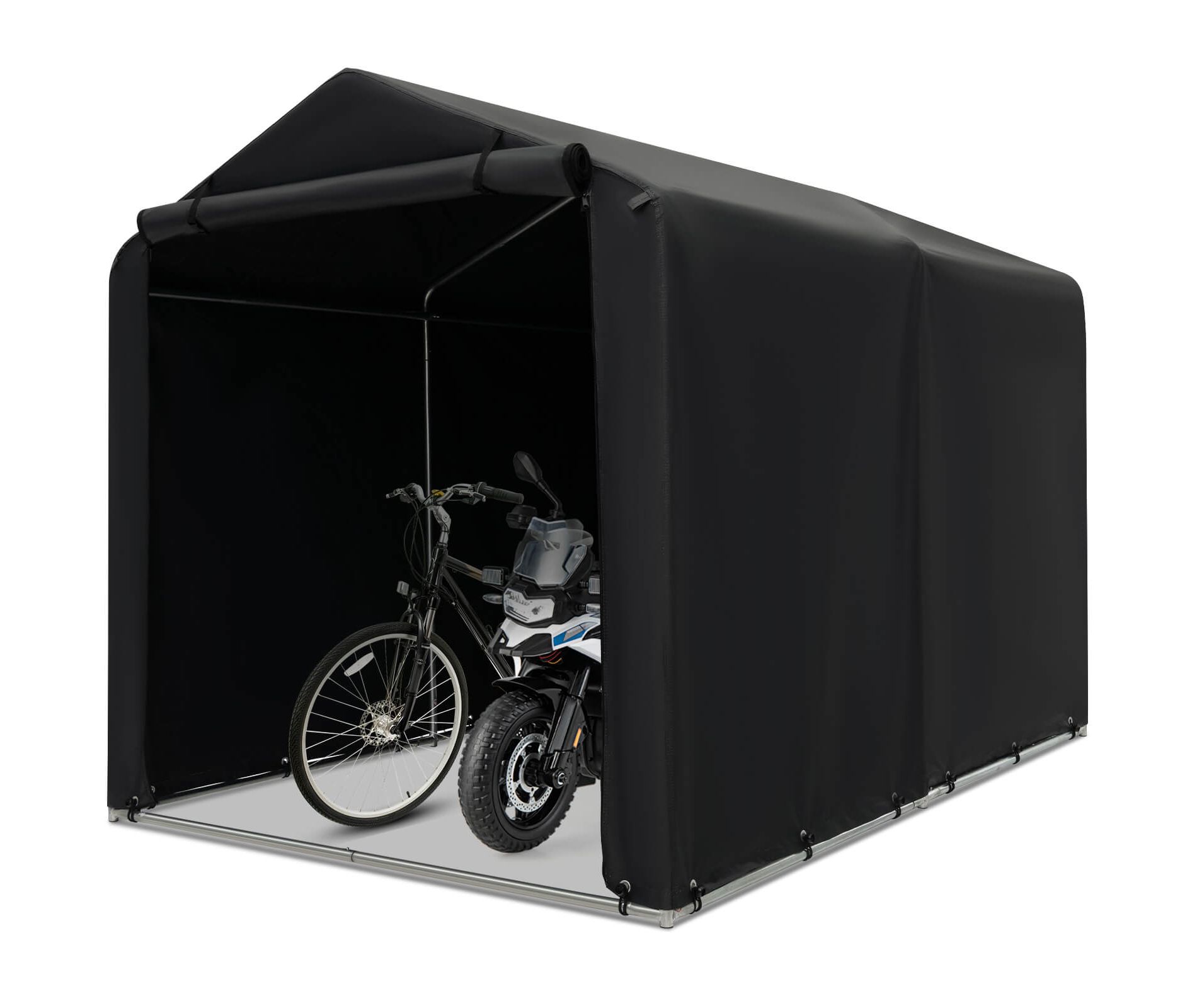 Costway 7 x 5.2' Heavy Duty Storage Shelter Outdoor Bike Storage Tent with Waterproof Cover