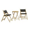 vidaXL 3 Piece Folding Bistro Set with Dark Gray Cushions Bamboo - 2 of 4