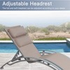 Gulches Set of 2 Patio Lounge Chairs with Adjustable Backrest and Removable Pillow for Indoor&Outdoor (Khaki,2 Lounge Chairs) - 4 of 4
