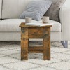 vidaXL Modern Coffee Table - Smoked Oak Engineered Wood with Storage Shelf - 15.7" x 15.7" x 16.5" - Ideal for Living Room Decor - 2 of 4