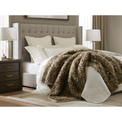 Harbor House Wild Animal Faux Fur Oversized Throw Blanket, Ultra Plush Velvet Back Reversible Smooth and Warm Blanket