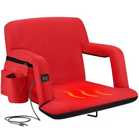 Alpcour Extra-wide Heated Reclining Stadium Seat With Armrests - 25 Red :  Target