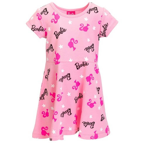 Barbie Little Girls Short Sleeve Dress Pink 7-8 : Target