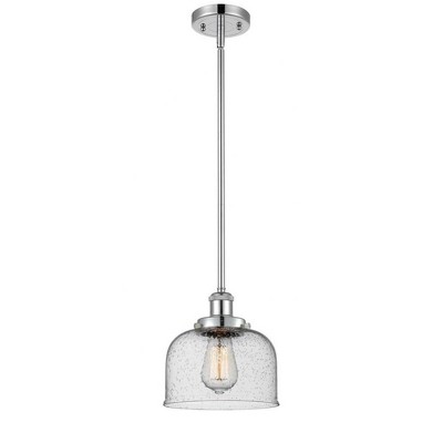 Bell - 1 Light Stem Hung Mini Pendant In Industrial Style-10 Inches Tall and 8 Inches Wide