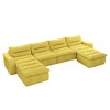 Orange Modular Bean Bag Sofa, No-Assembly Comfort for Living Room - 2 of 4