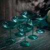 The Wine Savant Teal Colored Champagne & Cocktail Glasses, Beautiful Addition to Home Bar with a Unique Style & Decor - 6 pk - 2 of 4