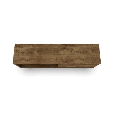 Rustic Brown Mid-Century Modern TV Stand with Concealed Storage