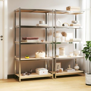 VidaXL 5-Layer Heavy-duty Shelves 2 pcs Silver Steel&Engineered Wood - 1 of 4