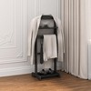 Portable Garment Rack, Wood Suit Valet Stand with Top Tray, Contour Hanger, Trouser Bar, Tie Hook and Shoe Rack,16.9" W x 15.7" D x 47.24" H - 2 of 4