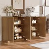 36 in. Tall Wood Grain Storage Cabinet in White, Storage Organizer with 2 Solid Wood Doors for Bedroom Living/Dinning Room - 2 of 4