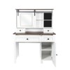 SKRAN Farmhouse Makeup Vanity, 41.73" Wide Vanity Desk, Vanity Table with 4 Drawers and 1 Cabinet, 3 Color Modes, Dressing Table for Bedroom - 4 of 4