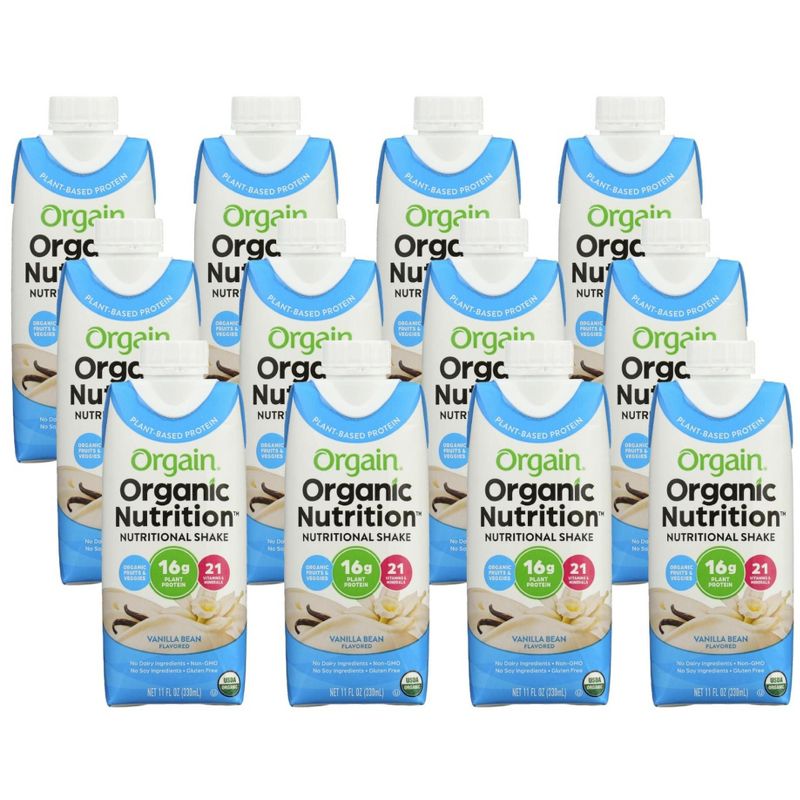 Orgain Organic Vanilla Bean Nutritional Shake - Case of 12/11 oz, 1 of 7