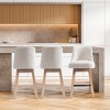 WestinTrends 26" Upholstered Swivel Counter Height Bar Stools (Set of 3) - 2 of 3