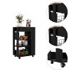 NicBex Mobile Kitchen Island Cart Morden Kitchen Carts on Wheels with Storage, 2 Open Shelves, 1 Rack, and 1 Drawer for Kitchen - 4 of 4