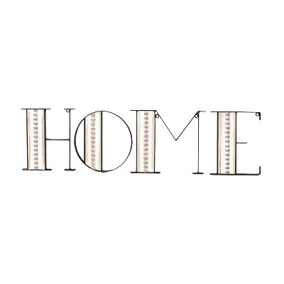 VIP Metal 30 in. Gold Home Outline Letter Wall Decor w/ Beads