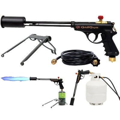 Grillblazer GrillGun Handheld Culinary BBQ Blowtorch Grill Lighter With 8-Foot Hose | High Power Propane Torch Designed To Light Grills and Smokers