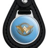 Wonder Woman Movie Golden Lasso Logo Black Leather Keychain - 3 of 4