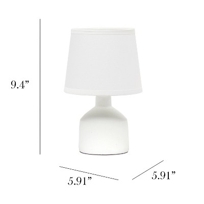 Off-White Ceramic Mini Table Lamp with Fabric Shade