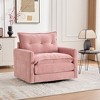 GDFStudio Edie 36.22" Metal Base Chenille Upholstered  Swivel Chair with Side Pockets - 2 of 4