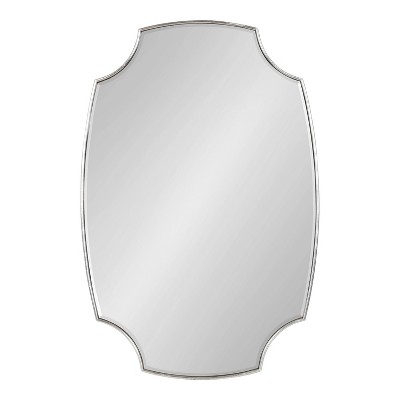 Luxurious Scalloped Edge 34'' Silver Wall Mirror with Gold Accents