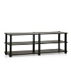 Furinno Modern 3-Tier TV Stand Console Table Media Entertainment Center w/Open Storage Shelf,Dark Brown/Black - 4 of 4