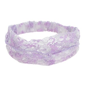 Unique Bargains Women's Floral Lace Wide Headband 1 Pc - 1 of 4