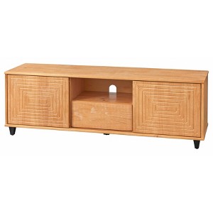 Messina TV Stand for TVs up to 68" Light Brown - Buylateral: Media Console with Adjustable Shelves, Cable Management - 1 of 4