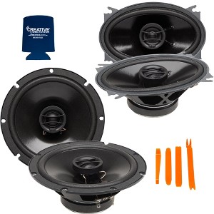 PowerBass a Pair of S-4602 4X6" OEM Replacement Coaxial with a Pair of S-6502 6.5" OEM Replacement Coaxial Speakers - 1 of 4