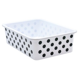 Teacher Created Resources® Black Polka Dots on White Large Plastic Storage Bin - 1 of 1