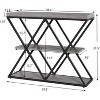 GOCAPTAIN 3-Tier Entryway Table, Industrial Console Sofa Table with Storage, Open Shelves, X-Shaped Metal Frame, Foyer Table for Entryway, Hallway - 3 of 4