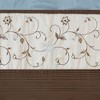 Elegant Floral Embroidered Window Valance, All Season Textured Light Filtering Curtain fits Various Room Decor, Blue, 50x18" - 4 of 4