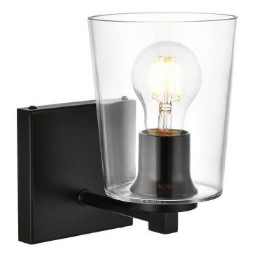 Elegant Lighting Kacey 1 light Black and Clear Bath Sconce