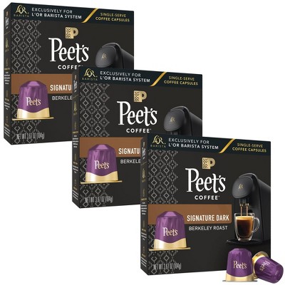 Peet's Berkeley Signature Dark Roast Coffee Capsules for L'OR Barista - 11oz/30ct
