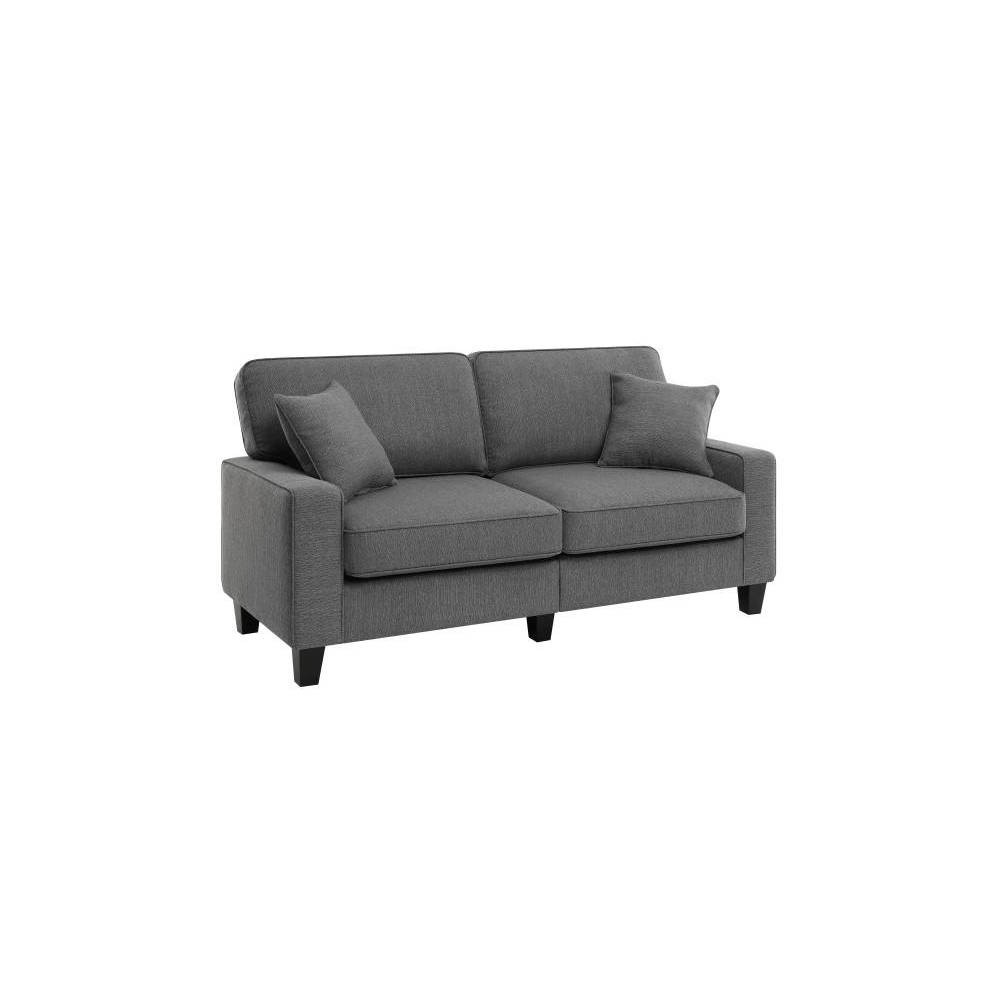 73" Palisades Sofa Dark Gray - Serta: Compact, Upholstered, 2-Seater, Space-Saving Design