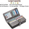 Wallets for Women Leather Credit Card Holder with RFID Blocking Large Capacity Wristlet,Gray - 4 of 4
