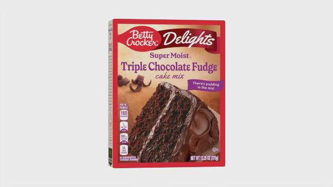 Betty Crocker Triple Chocolate Fudge Super Moist Cake Mix - 13.25oz, 2 of 10, play video