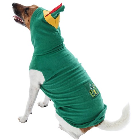 Dog in outlet elf costume