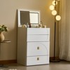 Gulches 3-in-1 Vanity Desk Set with Mirror, Drawers & Charging Station - Stylish & Functional - 3 of 4