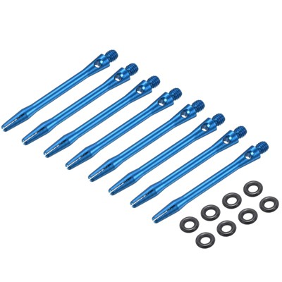 Unique Bargains 2BA Thread Aluminum Dart Shafts with Rubber Rings for Steel Tip 8 Pcs