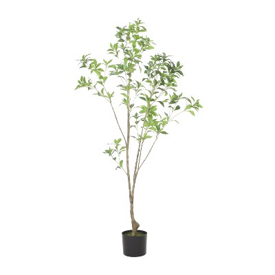 COWLOWN 59.1-inch Artificial Pieris Tree, Realistic Faux Potted Plant with Leaves for Home & Office Decor