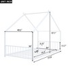 Okak Twin Size Bed Frame with Storage, twin Size Bed Frame Kids, House-Shaped Metal Platform with Twin Size Trundle, White - 3 of 4