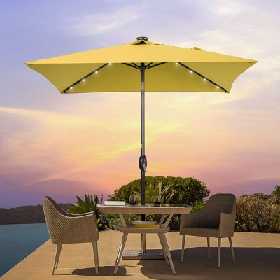 Sonkuki 6.5 FT LED Square Outdoor Patio Umbrella Market Table Umbrella