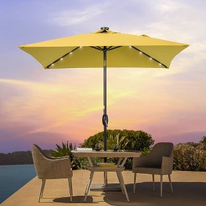 Sonkuki 6.5 FT LED Square Outdoor Patio Umbrella Market Table Umbrella - 1 of 4