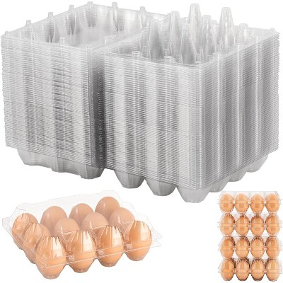 60 Pack Plastic Egg Cartons 3x4 Grids, Bulk for 12 Eggs - Ideal for Refrigerator Storage, Chicken Farm, Farmers Markets