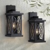 John Timberland Woodland Park Mission Outdoor Wall Light Fixtures Set of 2 Black Metal Dusk to Dawn 15" Clear Glass for Post Exterior Barn Porch - 2 of 4