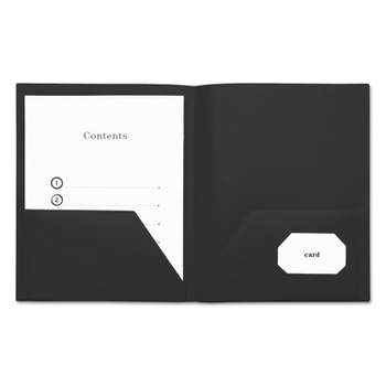 Universal Two-Pocket Plastic Folders 11 x 8 1/2 Black 10/Pack 20540